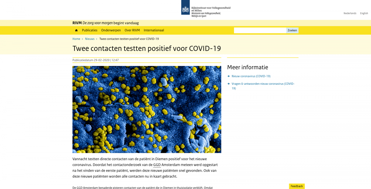 RIVM: Om te voorkomen dat de ziekte zich verder in Nederland verspreidt, brengen de GGD en het RIVM in kaart wie er nauw contact heeft gehad met de besmette patiënt